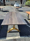Cherry Wood Table Made With Planks Glued Together Gray Stain