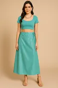 Blue Shimmer Cotton Petticoat Underskirt | Lehenga & Ethnic Wear Slip