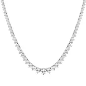 10.00ct 14K White Gold Lab Grown Diamond Necklace 16"