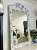 Blue and White Floral Mirror — Seven Paths Manor
