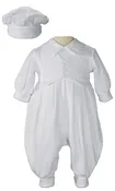 Boys Long Sleeve White Celebration Christening Baptism Set with Hat — Lemonllamakidsboutique