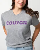 Couyon T-Shirt – Heather Grey with Purple Ink