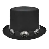 Deluxe Silver Buckle Slash Rockstar Top Hat