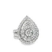 10k White Gold Lab Grown Cluster Ring 8.0gr