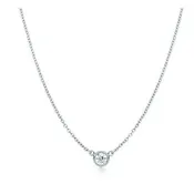 14k Bezel Round Diamond Solitaire Necklace (0.15.ct.tw)