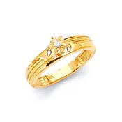 0.1 Carat Diamond High-Polish Engagement Ring in 14K Gold