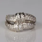 10K White Gold Cubic Zirconia Statement Ring