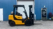Refurbished 2012 Yale GLP060VX 6,000 lb LPG Propane Forklift – Sideshift, 189-inch Triple Mast, Solid Pneumatic Tires