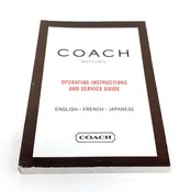 Coach Operating Instructions and Service Guide Booklet Ver. 2004