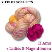 2-Color Sock Sets in DK – Ti Amo + Ladies and Magentlemen