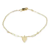 14k Heart Charm Bracelet