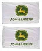 3x5 John Deere Flag - Double-Sided White Background
