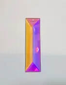 AB Asfour #611 3in Rectangle Crystal Prism, 1-Hole