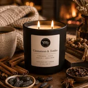 Cinnamon & Tonka Fall Candle | 11 oz. Matte Black Jar
