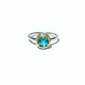 AT 802RT7-CHR 18K/SILVER MINI CHRYSOCOLLA RING SIZE 7