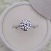 14k White Gold and Moissanite Engagement Ring