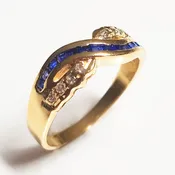 Blue stones with diamonds