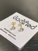 14K Gold 5mm CZ Earrings — Bodified