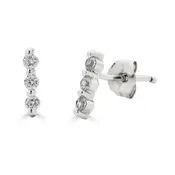 14K & DIAMOND BAR STUD EARRING