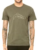 Unisex Fly Guy Trout T-shirt - Olive