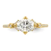 14k Yellow Gold Oval Diamond Engagement Ring