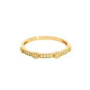 14K Rose Gold Bezel Set Anniversary Band set with 16 G/H SI2 Diamonds total stone weight measures 0.05 ctw.