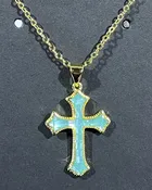 Abalone Shell Cross Necklace 4 Colors