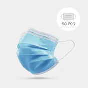 Blue Disposable Surgical Masks 3-Ply 50-Pack
