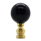 30mm Black Porcelain Ball Finial - 2" h