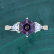 Hexagon Lab-Created Alexandrite Ring
