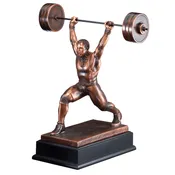 14.5 inch weightlifter sculpture
