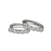 10=1.06 Carat Total Weight Round Brilliant Cut Diamond Huggie Style Earrings in 14K White Gold