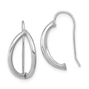14k White Gold Half-Circle French Wire Earrings