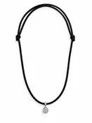 Ana Black Silk Cord/Platinum Pendant
