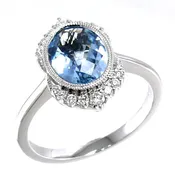 Aqua and Diamond Ring