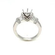 14KT White Gold Baguettes And Rounds Engagement Ring — Joe Marche By the Sea
