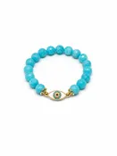 Amazonite Faceted With Enamel Separator Bracelet
