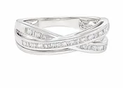 10K White Gold Crossover Diamond Ring