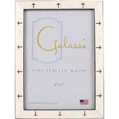 340-29 - White Burl Frame with Gold Cross -