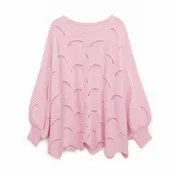 Frieda oversized tröja – hålmönstrad med rund hals