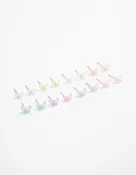 Acrylic Basic Butterfly Stud Earrings 8-Pack