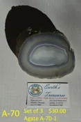 Brazilian Agate Set of 3  A-70 (A-70-1, A-70-2, A-70-3)