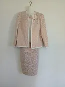 Blush & Gold Metallic Lace Skirt Suit