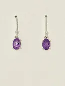 Amethyst Earrings with Faceted Stones