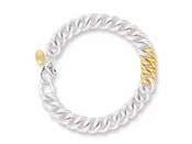 24K Yellow Gold & Sterling Silver Rugged Chain Link Bracelet