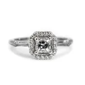 Asscher Cut Halo Engagement Ring