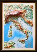 Italy Raised Relief Map, Gift size (9″ x 12″)