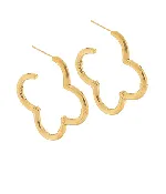 40mm Open Clover Hoops |Gold