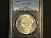 1884-CC Morgan Silver Dollar, PCGS-MS63 GSA