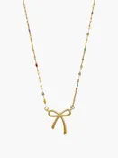 Bow Side Hang Colorful Chain Necklace
